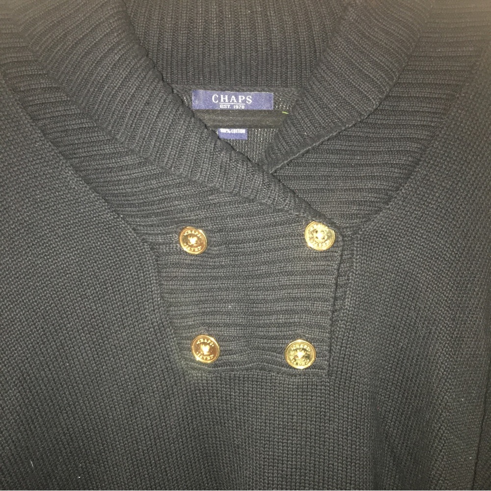 Chaps Black Sweater Large - image 2
